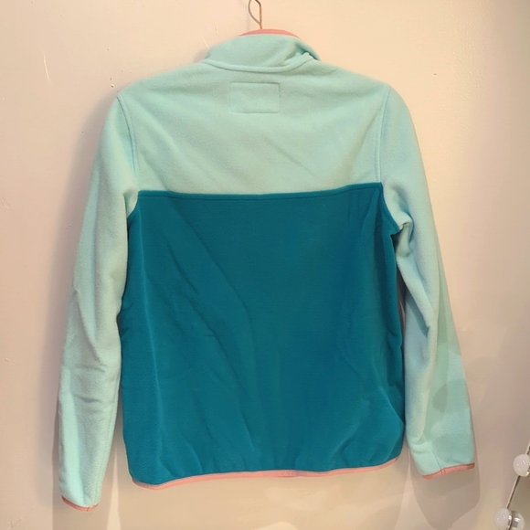 Lands' End retro look, new last winter, fleece aqua, teal, pink, snaps, small - Picture 6 of 7